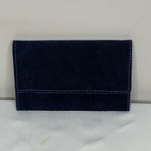 4/$35 Blue Leather Belt Wallet Snap Detachable
